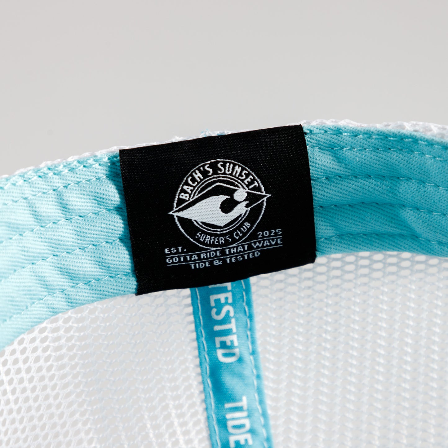 ItalianBach Beach Trucker Hat- White/Blue