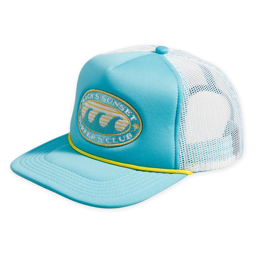 ItalianBach Beach Trucker Hat- White/Blue
